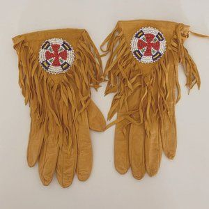 Vintage Beaded Leather Naomi Misle Gloves